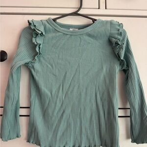Little Sleepies Teal Ruffle Long Sleeve Shirt